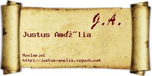 Justus Amélia névjegykártya